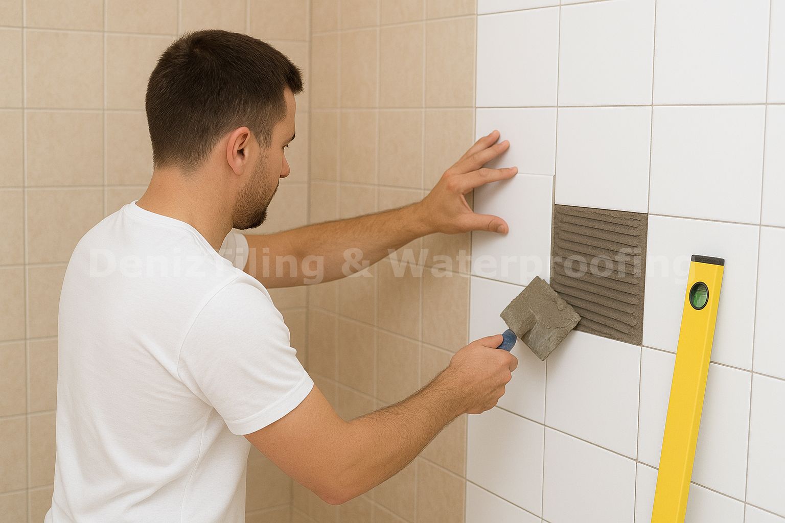 tiling and waterproofing wall and floor