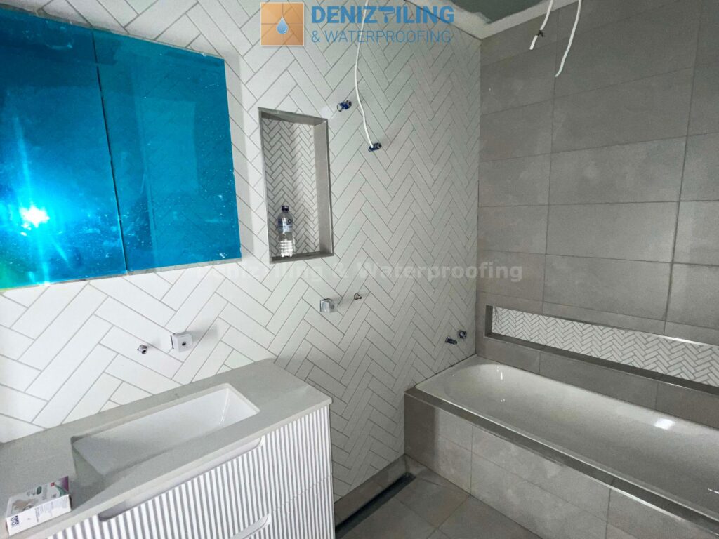 Kitchen countertop splash back tiling in Melbourne