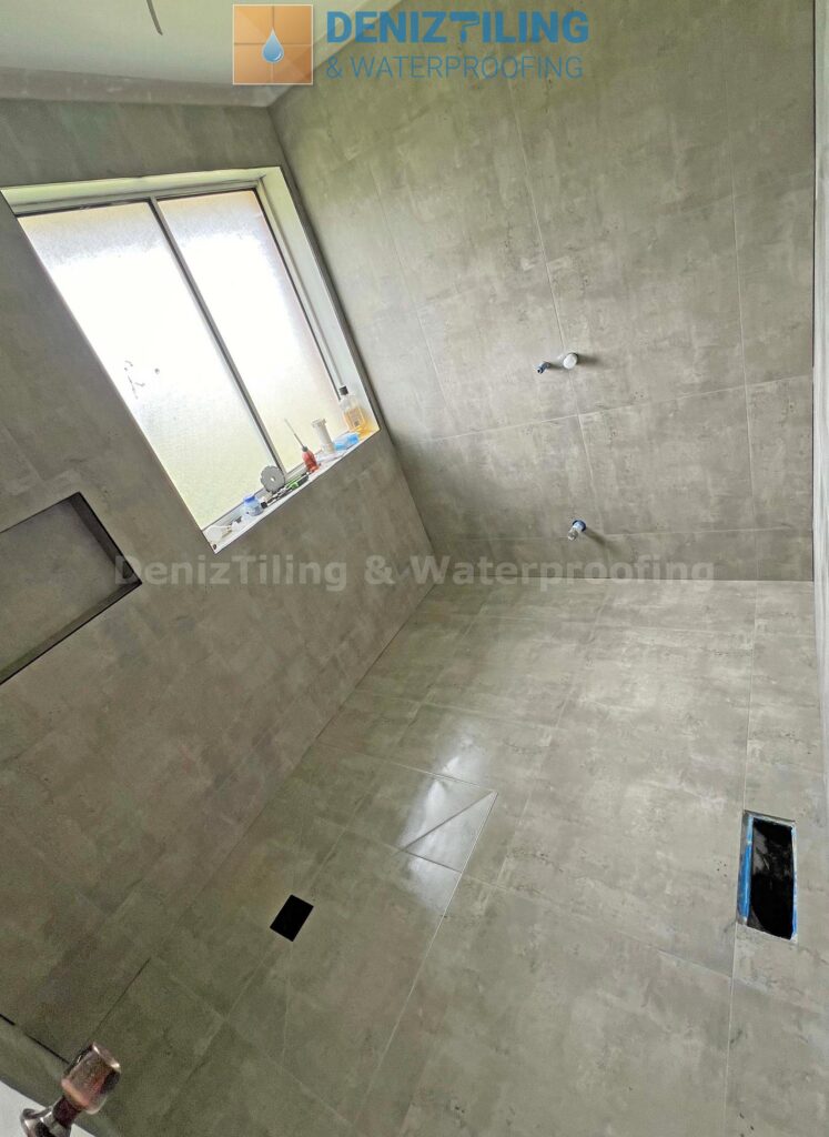 Residential bathroom tiling project in Melbourne