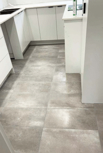 Kitchen floor tiling project in Melbourne home